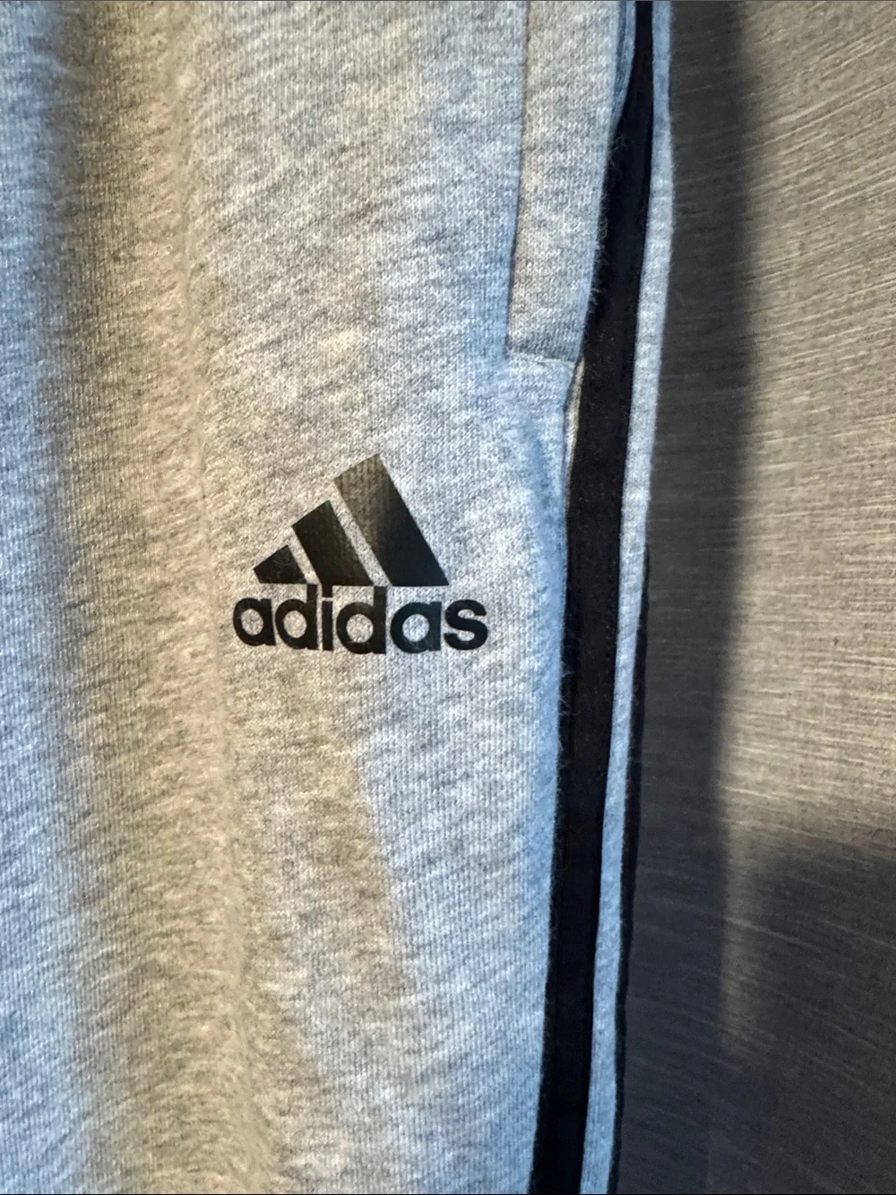 adidas Gray Sweatpants with Black Triple Stripes